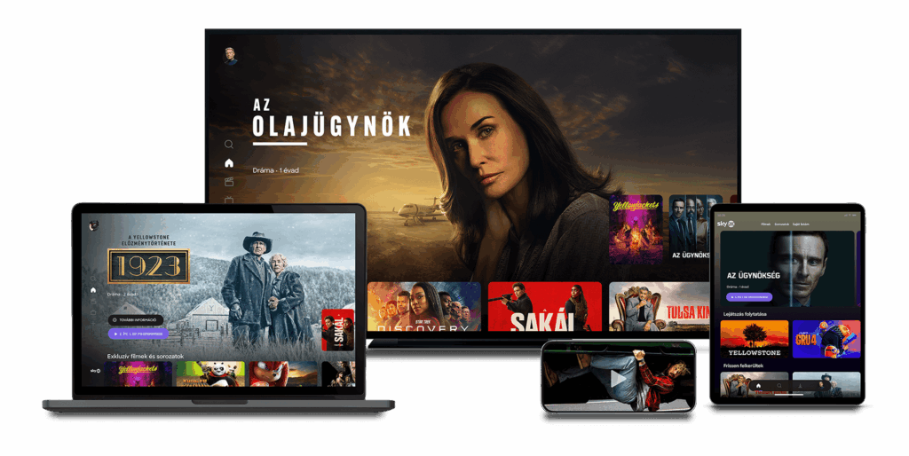 SkyShowtime filmek és sorozatok tévén, számítógépen, mobilon és tableten.